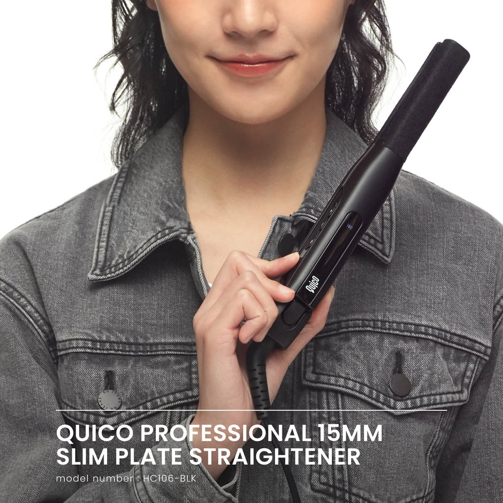 [388] QUICO - 專業級15mm窄板造型器 (黑色) (HC106-BLK)