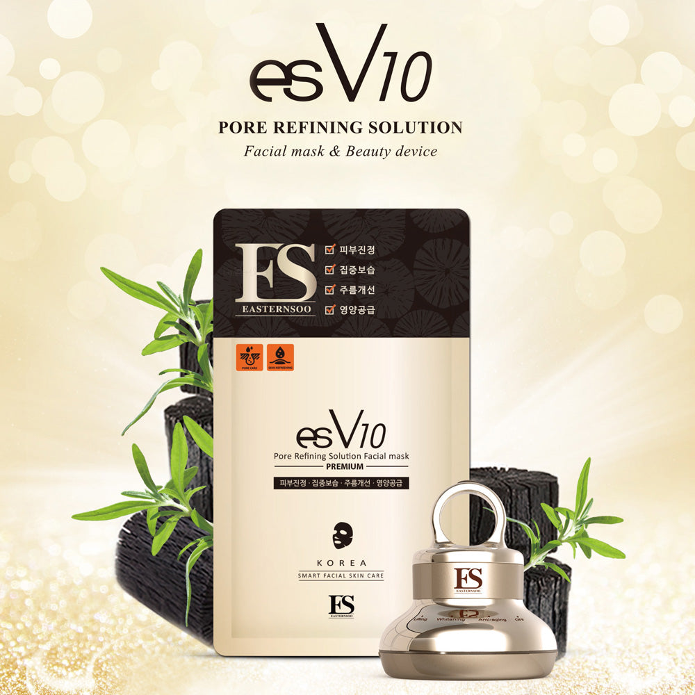 ES Global -【女人我最大推薦】韓國 esV10 煥顏淨肌備長炭面膜 (一盒10片)