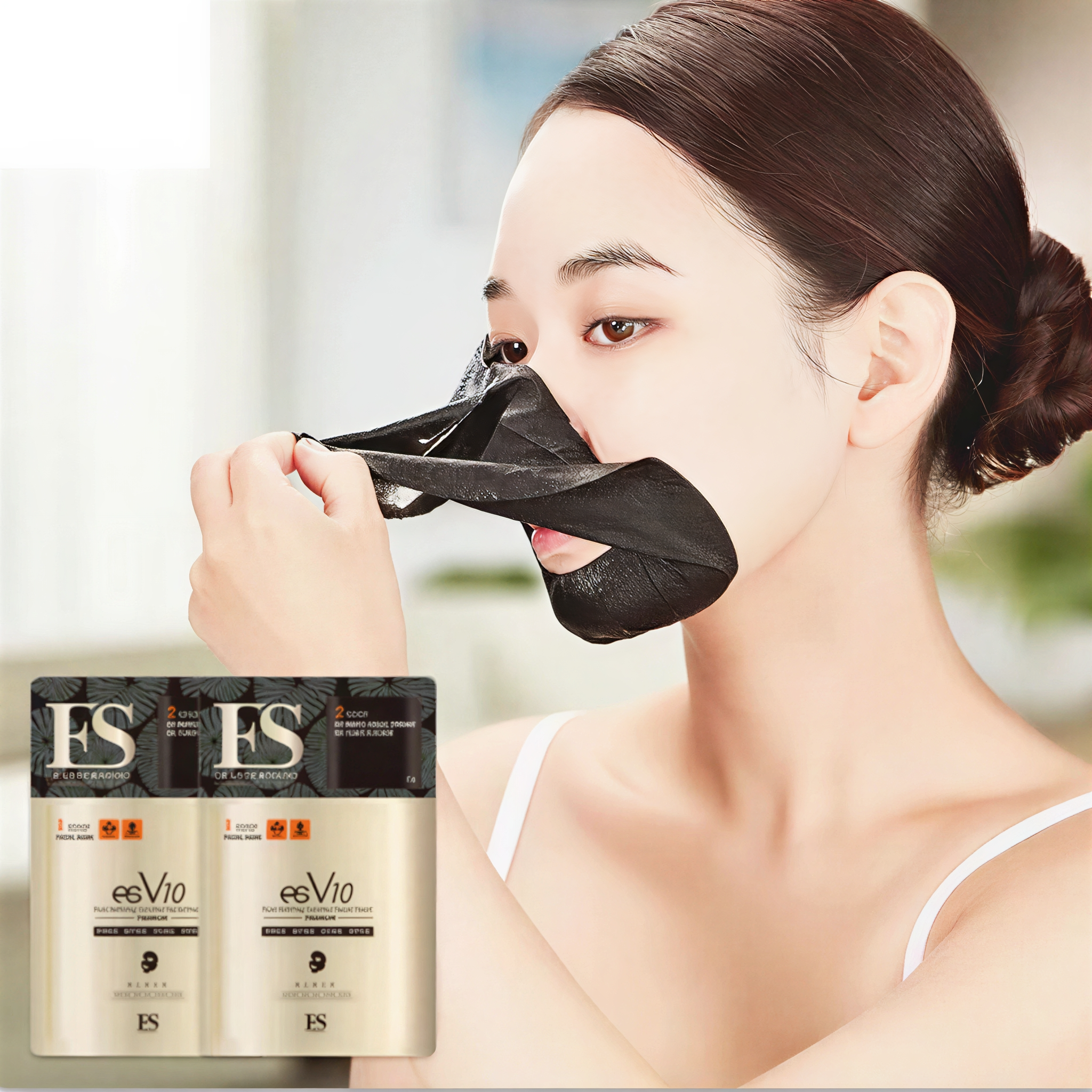 ES Global -【女人我最大推薦】韓國 esV10 煥顏淨肌備長炭面膜 (一盒10片)