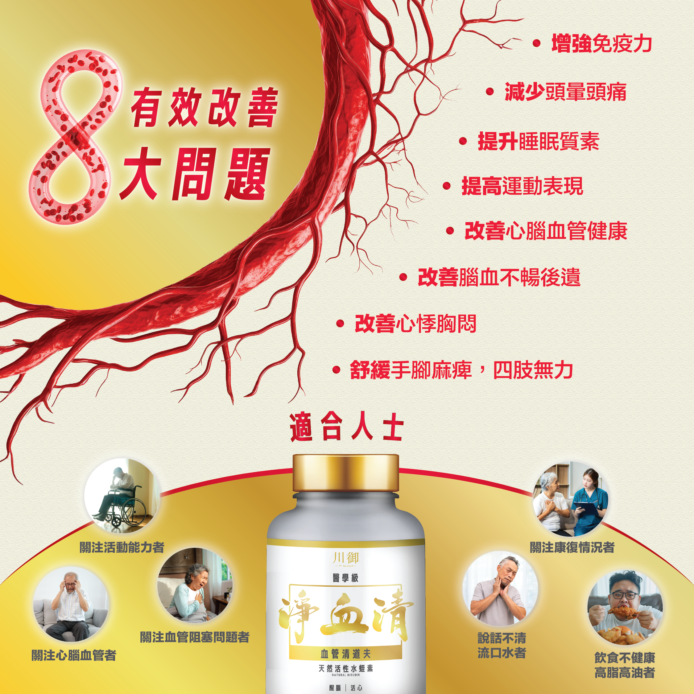 川御 - 醫學級淨血清水蛭素 200ATU (60粒膠囊裝) 清血通脈 活力重現