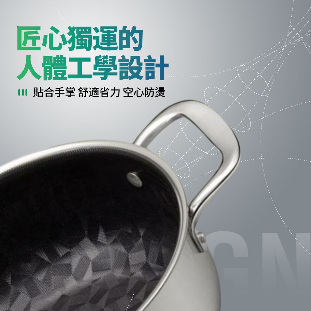 WBKᴺ - 幻影世代3D藍鑽陶瓷304不鏽鋼旋風雙耳湯鍋 (20厘米) #湯煲 #易潔鍋 #不沾鍋
