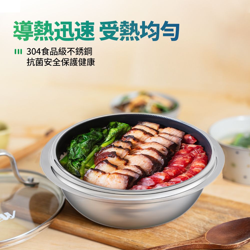 WBKᴺ - 藍鑽陶瓷304不鏽鋼旋風花紋韓式石鍋套裝 (16厘米＋22厘米) 贈送廚房四件套 + 拉蒜器