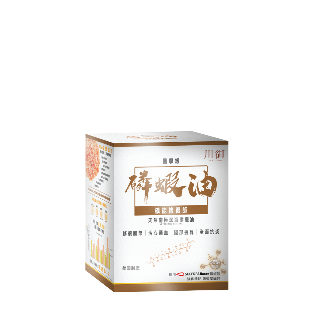 川御 -【裕美力推】醫學級南極磷蝦油 (30粒膠囊裝) 純淨南極品質 全面抗炎