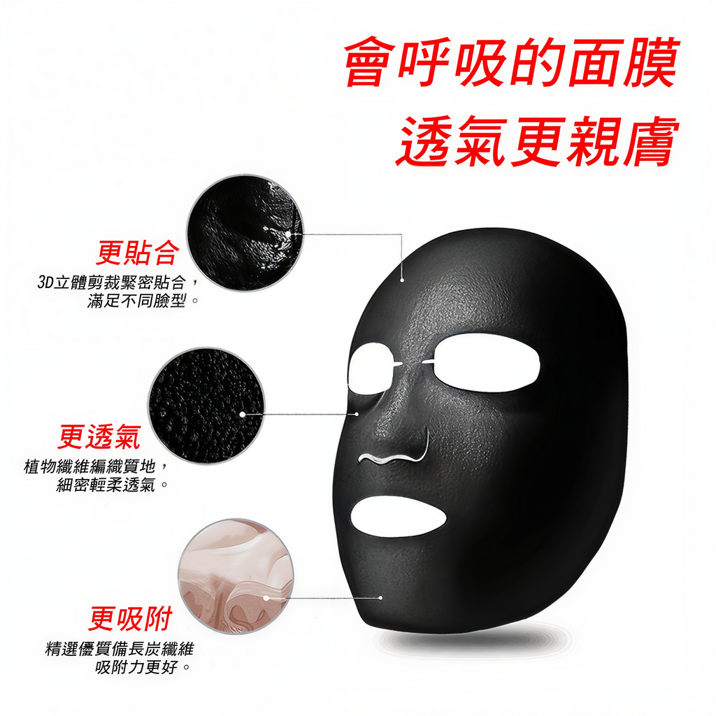 ES Global -【女人我最大推薦】韓國 esV10 煥顏淨肌備長炭面膜 (一盒10片)