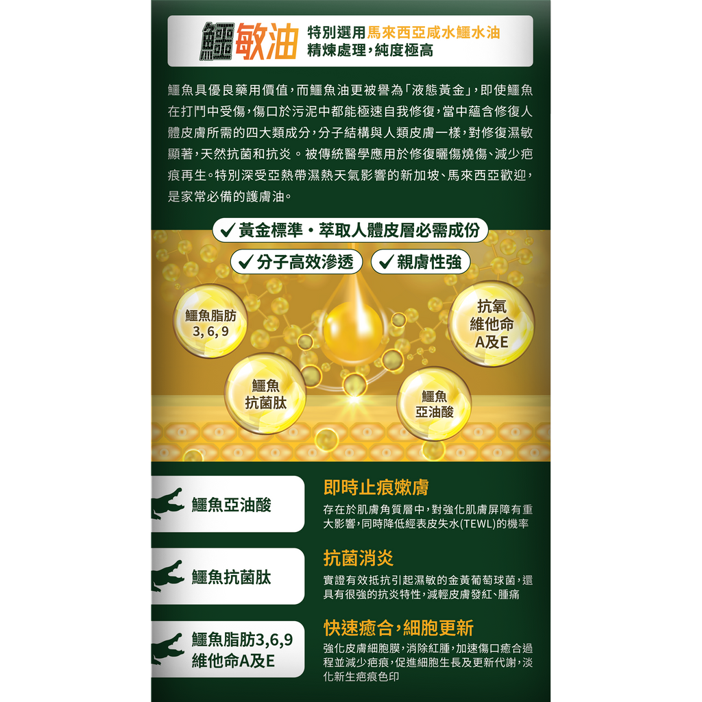 森源 -【濕疹敏感救星】100%天然無類固醇強修復鱷敏油 (50毫升)